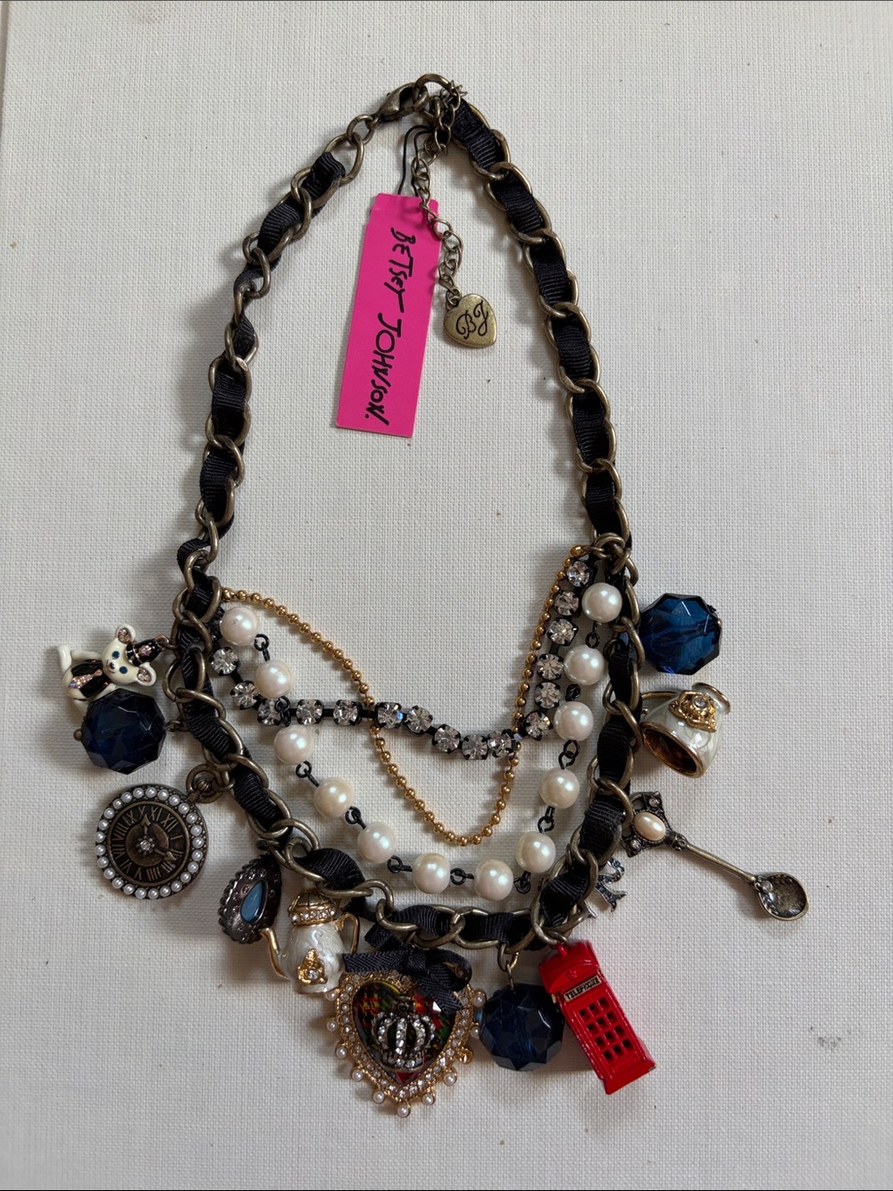 Betsey Johnson Royal Wedding Charm Necklace